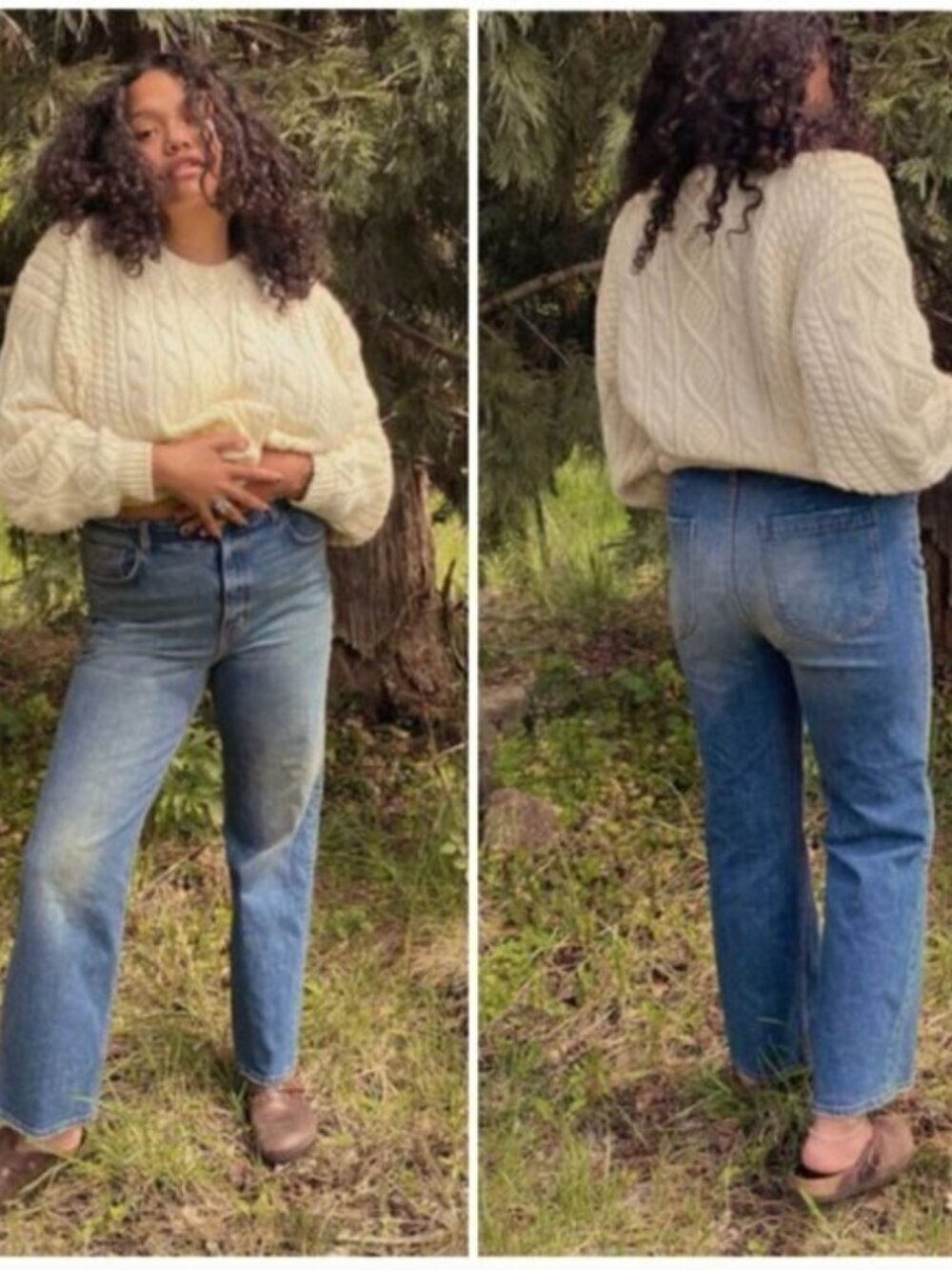 Doen x Dronme Denim Jeans Cascade Wash Blue Cotton Stretch New NWT Plus Size 34